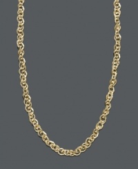 Charm them with a simple gold chain. 14k gold necklace chain adds a hint of sophistication with intricate link design. Approximate length: 16 inches. Charm them with a simple gold chain. 14k gold necklace chain adds a hint of sophistication with intricate link design. Approximate length: 16 inches.