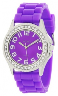 XOXO Women's XO3274 Purple Dial Crystal Bezel Boyfriend Silicone Rubber Strap Watch XOXO Women's XO3274 Purple Dial Crystal Bezel Boyfriend Silicone Rubber Strap Watch