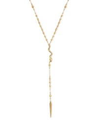 Fierceness reigns. At the center of this chain from RACHEL Rachel Roy lies a snake, grasping onto a pendant. Crafted from gold-tone mixed metal and accented with glass stones, this necklace brings an element of danger to your personal style. Approximate length: 17-1/2 to 24 inches. Fierceness reigns. At the center of this chain from RACHEL Rachel Roy lies a snake, grasping onto a pendant. Crafted from gold-tone mixed metal and accented with glass stones, this necklace brings an element of danger to your personal style. Approximate length: 17-1/2 to 24 inches.