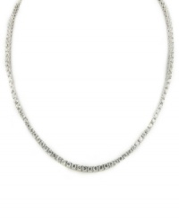Cultivate style with endless sparkle. This CRISLU tennis necklace features round-cut cubic zirconia (24 ct. t.w.) set in sterling silver with a platinum finish. Approximate length: 16 inches + 2-inch extender. Cultivate style with endless sparkle. This CRISLU tennis necklace features round-cut cubic zirconia (24 ct. t.w.) set in sterling silver with a platinum finish. Approximate length: 16 inches + 2-inch extender.