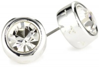 T Tahari Silver and Clear Crystal Signature Stud Earrings T Tahari Silver and Clear Crystal Signature Stud Earrings