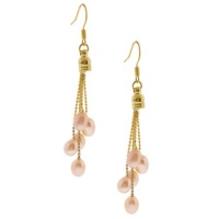 2 Genuine 8mm Peach Freshwater Pearl Dangle Earrings 2 Genuine 8mm Peach Freshwater Pearl Dangle Earrings