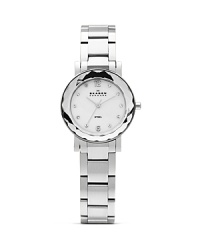 Skagen Faceted Bezel Silver Steel Link Watch, 26mm