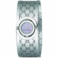 Gucci Women's YA112513 Twirl Small Steel Bangle Pink MOP Dial Watch Gucci Women's YA112513 Twirl Small Steel Bangle Pink MOP Dial Watch