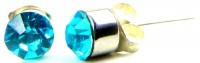 5MM Aquamarine Blue Green Colored Round Swarovski Crystal Elements Stud Earrings, 925 Sterling Silver 5MM Aquamarine Blue Green Colored Round Swarovski Crystal Elements Stud Earrings, 925 Sterling Silver