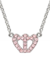 A darling crown for your little princess. CRISLU's children's necklace is embellished with shimmering pink cubic zirconias (1/8 ct. t.w.) and set in platinum over sterling silver. Approximate length: 13 inches + 1-1/2 inches. Approximate drop: 1/2 inch. A darling crown for your little princess. CRISLU's children's necklace is embellished with shimmering pink cubic zirconias (1/8 ct. t.w.) and set in platinum over sterling silver. Approximate length: 13 inches + 1-1/2 inches. Approximate drop: 1/2 inch.