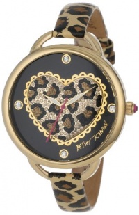 Betsey Johnson Women's BJ00067-14 Analog Leopard Pattern Heart Dial Watch Betsey Johnson Women's BJ00067-14 Analog Leopard Pattern Heart Dial Watch