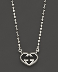 From the Love Britt collection, a sterling silver bead necklace with heart pendant. Designed by Gucci. From the Love Britt collection, a sterling silver bead necklace with heart pendant. Designed by Gucci.