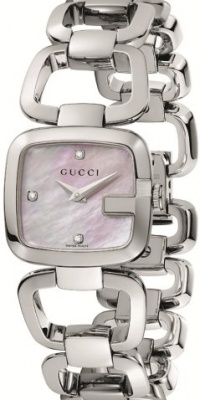 Gucci Women's YA125502 G-Gucci Small Diamond MOP Dial Steel Watch Gucci Women's YA125502 G-Gucci Small Diamond MOP Dial Steel Watch