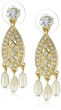 Carolee Gold Metalist Gold-Tone Small Chandelier Stone Earrings Carolee Gold Metalist Gold-Tone Small Chandelier Stone Earrings
