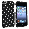 eForCity Snap-on Case for Apple iPod touch 4G - Black/White Polka Dot