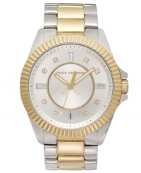 An oversized Stella collection timepiece with golden accents and Swarovski sparkle, by Juicy Couture. An oversized Stella collection timepiece with golden accents and Swarovski sparkle, by Juicy Couture.