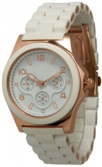 Geneva White Rose Gold Boyfriend Chronograph Analog Watch Geneva White Rose Gold Boyfriend Chronograph Analog Watch