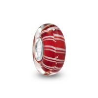 Bling Jewelry .925 Sterling Silver Red White Murano Glass Bead Compatible with Pandora Bead Bracelet Bling Jewelry .925 Sterling Silver Red White Murano Glass Bead Compatible with Pandora Bead Bracelet