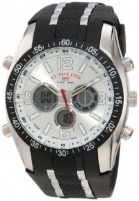U.S. Polo Assn. Men's US9061 Black Rubber Strap Analog Digital Watch U.S. Polo Assn. Men's US9061 Black Rubber Strap Analog Digital Watch