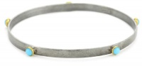 GURHAN Skittle Dark Silver with High Karat Gold Turquoise Bracelet GURHAN Skittle Dark Silver with High Karat Gold Turquoise Bracelet