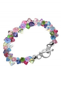 Crystal Bracelet Sterling Silver Multicolor Crystal 7.5 inch Bracelet With Toggle Clasp Made with Swarovski Elements Crystal Bracelet Sterling Silver Multicolor Crystal 7.5 inch Bracelet With Toggle Clasp Made with Swarovski Elements