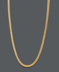 A simple layer of sophistication. This rich necklace features a foxtail chain set in 14k gold. Approximate length: 18 inches. Approximate width: 1.3 mm.