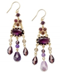 Go for glamour with Lauren by Ralph Lauren's Bedford Weekend chandelier earrings. Multi-colored beads and semi-precious accents put on a dazzling display in this pair. Approximate drop: 2-1/4 inches. Approximate diameter: 1/2 inch. Go for glamour with Lauren by Ralph Lauren's Bedford Weekend chandelier earrings. Multi-colored beads and semi-precious accents put on a dazzling display in this pair. Approximate drop: 2-1/4 inches. Approximate diameter: 1/2 inch.