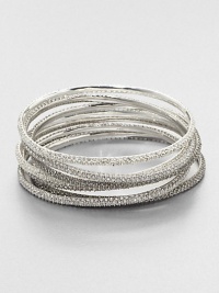 A set of seven pavé bangles in three sleek colors. GlassBrassDiameter, about 3.5Slip-on styleImported A set of seven pavé bangles in three sleek colors. GlassBrassDiameter, about 3.5Slip-on styleImported
