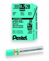Pentel Super Hi-Polymer Lead Refill, 0.7mm Medium, 2B, 144 Pieces of Lead (50-2B) Pentel Super Hi-Polymer Lead Refill, 0.7mm Medium, 2B, 144 Pieces of Lead (50-2B)