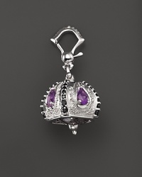 Inspired by Zen philosophy, this polished sterling silver Raja meditation bell from Paul Morelli is set with amethyst and black spinel. Inspired by Zen philosophy, this polished sterling silver Raja meditation bell from Paul Morelli is set with amethyst and black spinel.