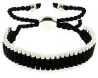 Black and Silver Adjustable Friendship Links Bracelet Black and Silver Adjustable Friendship Links Bracelet