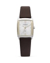 Skagen Brown with Two Tone Steel Leather Watch, 24mm