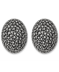 Shape up! Sparkling studs in marcasite are a must! Crafted in sterling silver; by Genevieve & Grace. Earrings feature an omega clip-on backing for non-pierced ears. Approximate length: 13/16 inch. Approximate width: 5/8 inch. Shape up! Sparkling studs in marcasite are a must! Crafted in sterling silver; by Genevieve & Grace. Earrings feature an omega clip-on backing for non-pierced ears. Approximate length: 13/16 inch. Approximate width: 5/8 inch.
