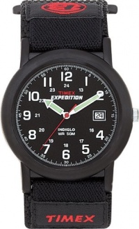 Timex Men's T40011 Expedition Camper Black Case Black Fast Wrap Velcro Strap Watch