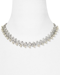 Refined yet fanciful, this crystal and pearl Carolee Lux collar necklace injects any look with polish. Style it with basics or set against something fancy. Refined yet fanciful, this crystal and pearl Carolee Lux collar necklace injects any look with polish. Style it with basics or set against something fancy.