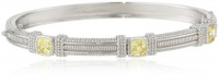 Judith Ripka Giftables 3 Cushion Stones Canary Bangle Bracelet Judith Ripka Giftables 3 Cushion Stones Canary Bangle Bracelet
