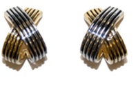 Designer Inspired Two-Tone X Earring Designer Inspired Two-Tone X Earring