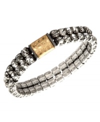 Look like a rock star with this stretch bracelet from RACHEL Rachel Roy. Crafted from gold-tone and silver-tone mixed metal, the bracelet is adorned with glass stones for a stylish touch. Approximate diameter: 2-1/4 inches. Approximate diameter, centerpiece: 1/2 inch. Look like a rock star with this stretch bracelet from RACHEL Rachel Roy. Crafted from gold-tone and silver-tone mixed metal, the bracelet is adorned with glass stones for a stylish touch. Approximate diameter: 2-1/4 inches. Approximate diameter, centerpiece: 1/2 inch.
