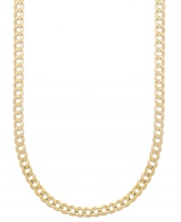 Polish your look. This 14k gold men's necklace is the perfect addition to his wardrobe. Approximate length: 22 inches. Approximate width: 5-7/10 mm. Polish your look. This 14k gold men's necklace is the perfect addition to his wardrobe. Approximate length: 22 inches. Approximate width: 5-7/10 mm.
