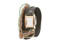 La Mer Collections - Turquoise Crystal Slate Leather Wrap Watch La Mer Collections - Turquoise Crystal Slate Leather Wrap Watch
