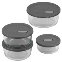 No Leak Lids Eight Piece Food Storage Vessels Set with Plastic Lids No Leak Lids Eight Piece Food Storage Vessels Set with Plastic Lids