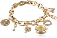 Anne Klein Women's 10-7604CHRM Swarovski Crystal Gold-Tone Charm Bracelet Watch Anne Klein Women's 10-7604CHRM Swarovski Crystal Gold-Tone Charm Bracelet Watch