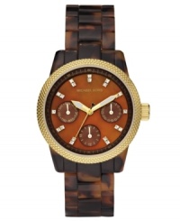 Warm up to the chic details of this tortoise Ritz watch by Michael Kors. Warm up to the chic details of this tortoise Ritz watch by Michael Kors.
