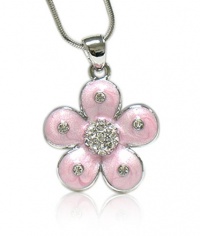 Light Pink Crystal Flower Pendant Necklace Fashion Jewelry Light Pink Crystal Flower Pendant Necklace Fashion Jewelry