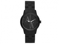 Armani Exchange Black Silicone Wrapped Stainless Steel Ladies Watch AX5075 Armani Exchange Black Silicone Wrapped Stainless Steel Ladies Watch AX5075