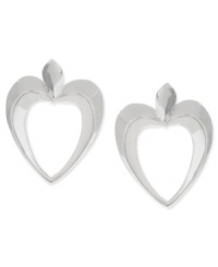 Open your heart to these drop earrings from Robert Lee Morris. Crafted from silver-tone mixed metal, the pair features a sculptural design for a postmodern touch. Approximate drop: 2 inches. Open your heart to these drop earrings from Robert Lee Morris. Crafted from silver-tone mixed metal, the pair features a sculptural design for a postmodern touch. Approximate drop: 2 inches.