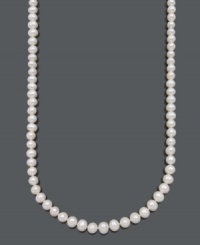 Complete a look that is perfectly polished. Belle de Mer cultured freshwater pearl necklace (9-10 mm) is perfect for day or evening wear. 14k gold clasp. Approximate length: 24 inches. Complete a look that is perfectly polished. Belle de Mer cultured freshwater pearl necklace (9-10 mm) is perfect for day or evening wear. 14k gold clasp. Approximate length: 24 inches.