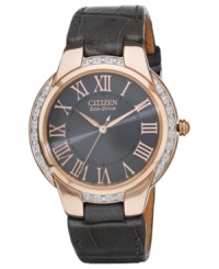 This handsomely styled leather watch from Fossil's Ciena collection receives a glamorous revamp with shimmering diamond accents This handsomely styled leather watch from Fossil's Ciena collection receives a glamorous revamp with shimmering diamond accents