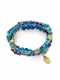 THE LOOKSet of five beaded braceletsBuddha charmChalcedony, amethyst, turquoise and glass stones22k goldplated vermeil sterling silver charm accentsElastic pull-on styleTHE MEASUREMENTWidth, about 2.5ORIGINMade in USA of imported materials THE LOOKSet of five beaded braceletsBuddha charmChalcedony, amethyst, turquoise and glass stones22k goldplated vermeil sterling silver charm accentsElastic pull-on styleTHE MEASUREMENTWidth, about 2.5ORIGINMade in USA of imported materials