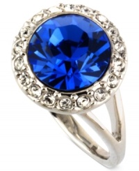 Beautiful in blue. This ring from Givenchy is crafted from silver-tone mixed metal and features glass crystal accents and a blue stone in the center for a stylish look. Size 7. Beautiful in blue. This ring from Givenchy is crafted from silver-tone mixed metal and features glass crystal accents and a blue stone in the center for a stylish look. Size 7.