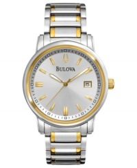 A handsome Dress collection watch from Bulova that redefines classic with golden accents. A handsome Dress collection watch from Bulova that redefines classic with golden accents.