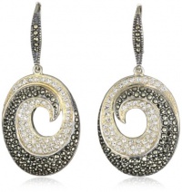 Judith Jack Sterling Silver, Marcasite and Crystal Swirl Drop Earrings Judith Jack Sterling Silver, Marcasite and Crystal Swirl Drop Earrings