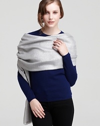 A dazzling wrap with silvertone Lurex® woven throughout. A dazzling wrap with silvertone Lurex® woven throughout.