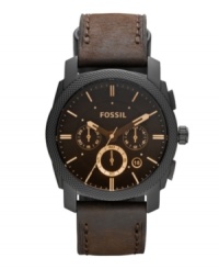 Rugged and ready, this Machine watch by Fossil is masculinity defined.